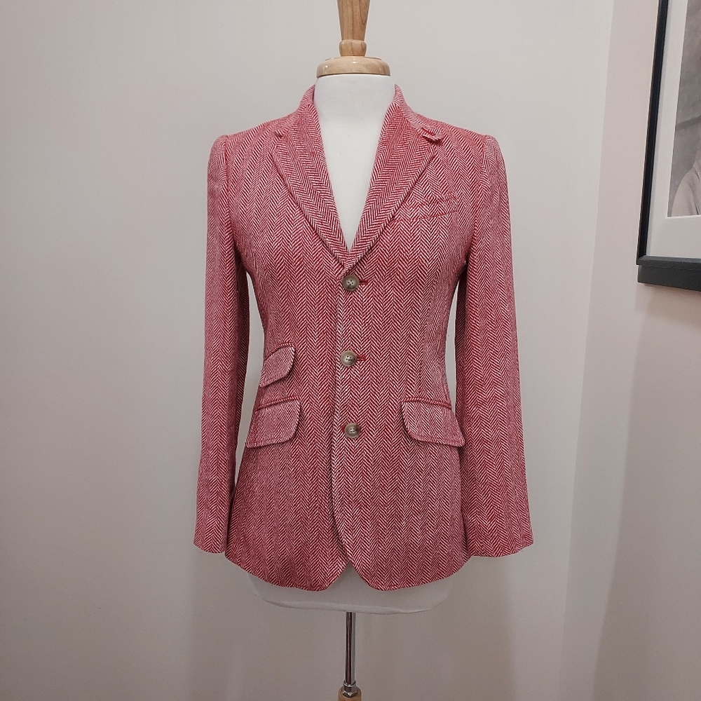 Polo by Ralph Lauren Red Herringbone Blazer